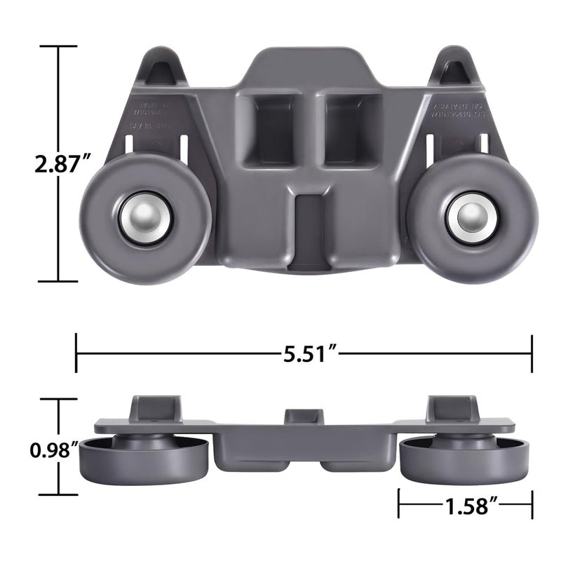 HPUY W10195416 W10195416V Dishwasher Wheels Lower Rack (Pack of 4), Compatible for KitchenAid Whirlpool Maytag Dishwasher Rack Parts W10195420 W10579095A,304 Stainless Steel Core with Rivet‑Reinforced - Image 5